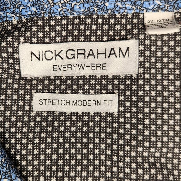 Two Nick Graham Men's 2XL 18-18.5 Shirts Long Sleeve Button Up EUC - Picture 9 of 11